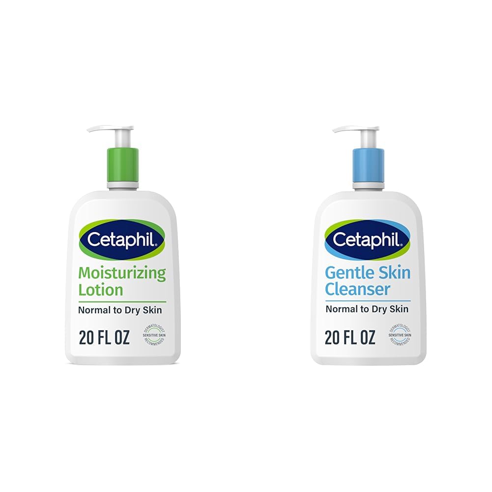 Cetaphil Body Moisturizer, Hydrating Moisturizing Lotion for All Skin Types and Face Wash by CETAPHIL, Hydrating Gentle Skin Cleanser for Dry to Normal Sensitive Skin, NEW 20oz