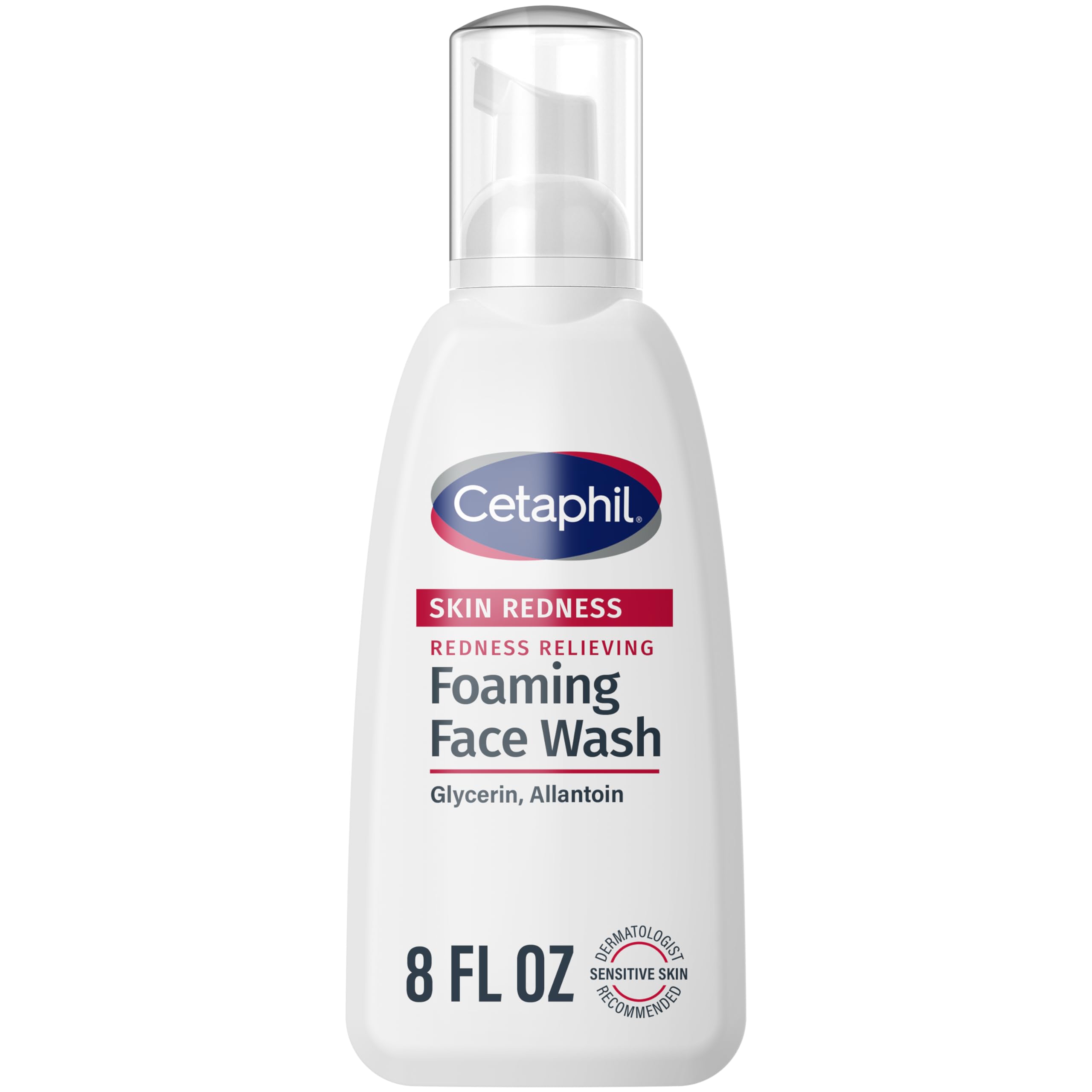 Cetaphil Redness Relieving Foaming Face Wash For Sensitive Skin, 8 Fl Oz, Gently Cleanses & Calms Sensitive Skin Without Over Drying, (Packaging May Vary)