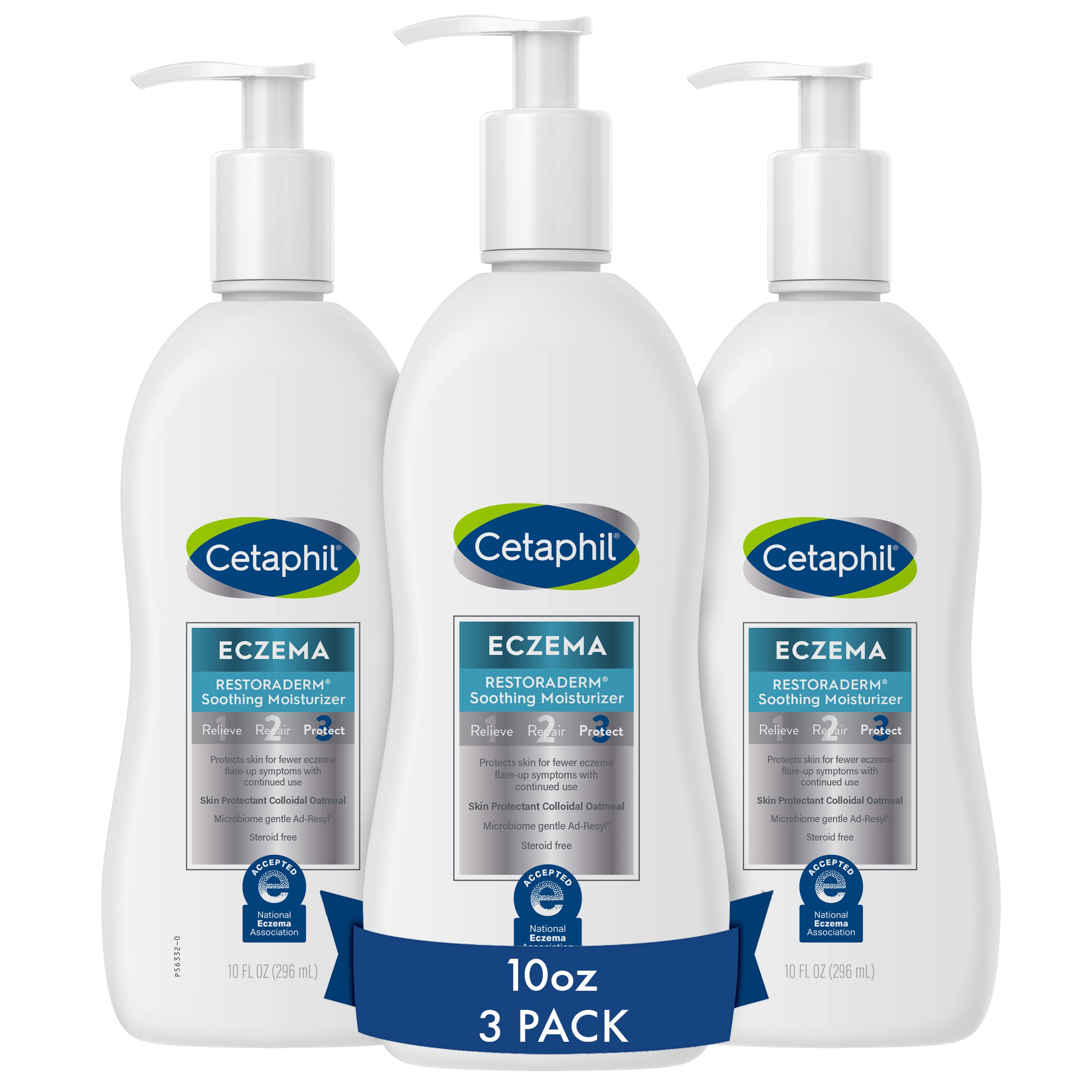 Cetaphil RESTORADERM Itch Control Moisturizing Lotion, 10 fl oz (Pack of 3), Soothes Dry, Irritated, Eczema Prone Skin, No Added Fragrance, (Packaging May Vary)