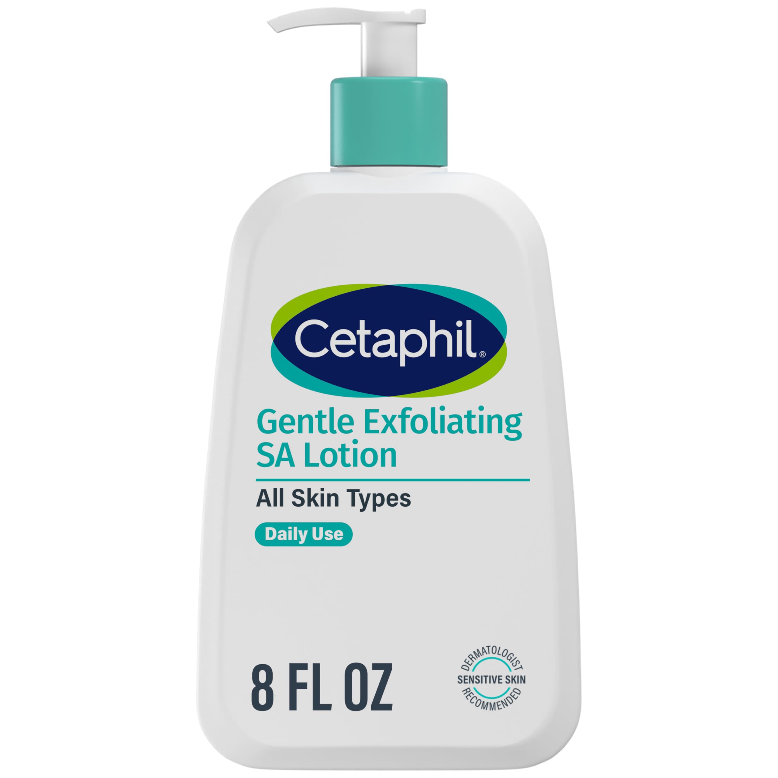 Cetaphil Gentle Exfoliating SA Lotion, Lightweight Moisturizer for All Skin Types, 8 Oz Pump Bottle, Salicylic Acid, Mandelic Acid & Gluconolactone, Gently Exfoliates, Dermatologist Recommended Brand