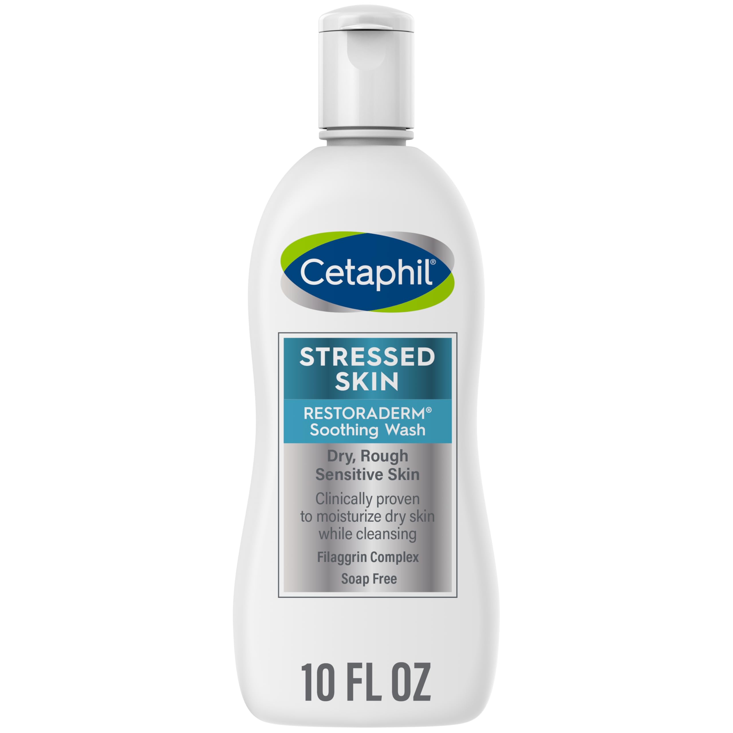 Cetaphil RESTORADERM Soothing Wash, 10 fl oz, Soothes Dry, Stressed Skin, Hypoallergenic, Soap & Paraben Free, National Eczema Association Endorsed