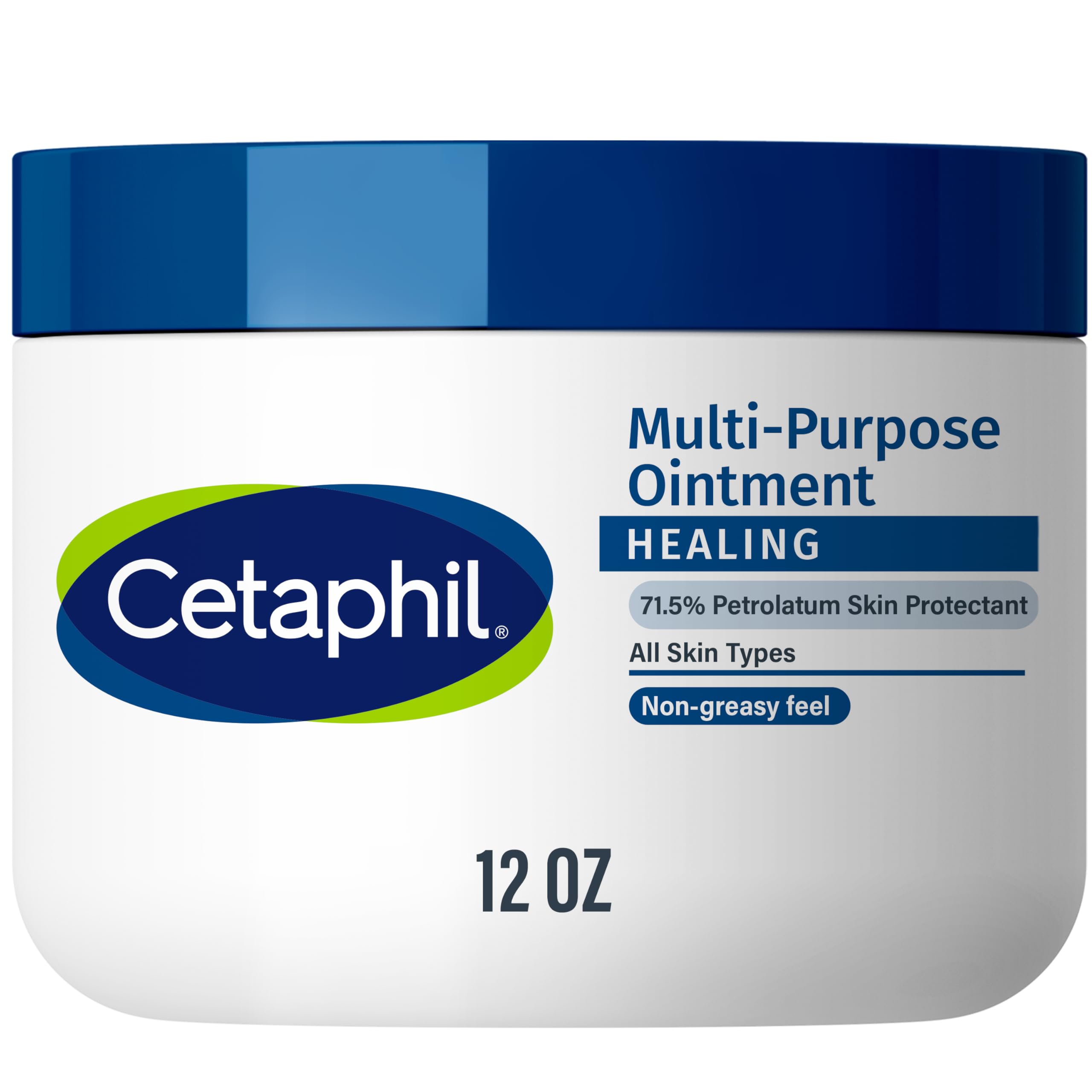 Cetaphil Healing Ointment, 12 oz, For Dry, Chapped, Irritated Skin, Heals and Protects, Soothes Cracked Hands and Chapped Lips, Hypoallergenic, Fragrance Free